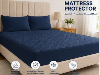 Mattress protector navy blue